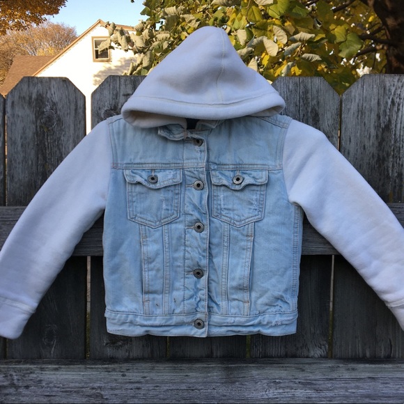 distressed hooded denim jacket